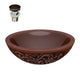 BS-011 - ANZZI Theban 16 in. Handmade Vessel Sink in Polished Antique Copper with Floral Design Exterior