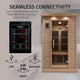Seychelles 2-Person Carbon FAR Infrared Infrared Hemlock Wooden Indoor Home Sauna Room with LED Touch Control Panel