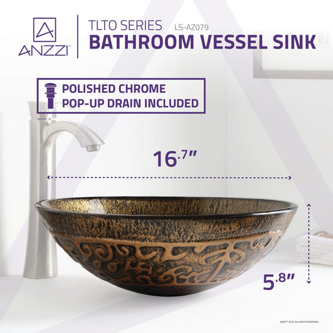 ANZZI Alto Series Deco-Glass Vessel Sink