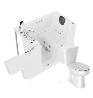 ANZZI 52 in. x 29 in. Left Drain Combination Jetted Bathtub in White with Elongated Toilet and Soft Close Lid
