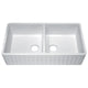 Roine Farmhouse Reversible Glossy Solid Surface 35 in. Double Basin Kitchen Sink