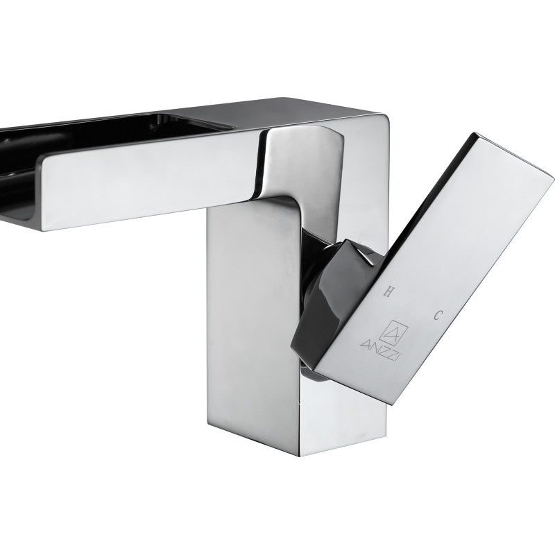 ANZZI Zhona Series Single Hole Single-Handle Low-Arc Bathroom Faucet in  Polished Chrome