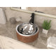 BS-008 - ANZZI Cadmean 16 in. Handmade Vessel Sink in Polished Antique Copper with Floral Design Exterior