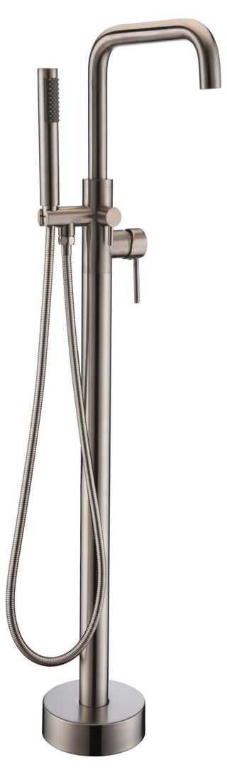 ANZZI Moray Floor Mount Tub Filler, 2-Handle Control, Solid Brass, 1.8 GPM Flow, cUPC Certified, Various Finishes