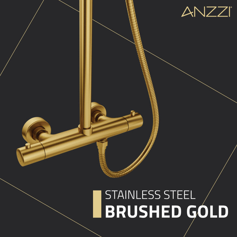 SH-AZ101BN - ANZZI Heavy Rainfall Stainless Steel Shower Bar with 