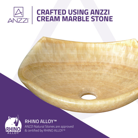 ANZZI Flavescent Visage Natural Stone Vessel Sink in Cream Jade ANZZI Flavescent Visage Natural Stone Vessel Sink in Cream Jade