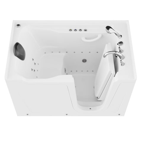 AMZ3660RWD - ANZZI 36 in. x 60 in. Right Drain Quick Fill Walk-In Whirlpool and Air Tub with Powered Fast Drain in White