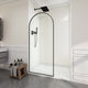 Ember Series 78 in. x 34 in. Framed Arch Fixed Shower Screen Door in Matte Black with 8mm Tempered Clear Glass