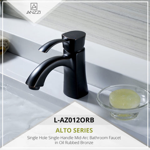 ANZZI Alto Series Single Hole Single-Handle Mid-Arc Bathroom Faucet