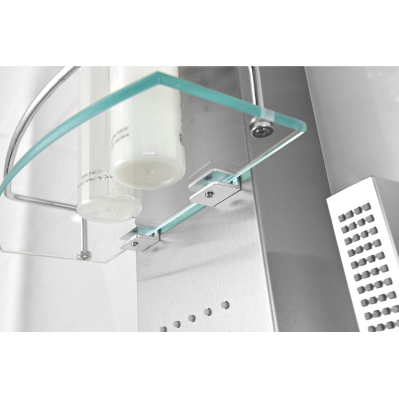 ANZZI Coastal 44 in. Full Body Shower Panel with Heavy Rain Shower and  Spray Wand in Brushed Steel