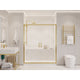 SD-AZ15-01BG - ANZZI Romance Series 60 in. x 70 in. H Sliding Framed Shower Door in Brushed Gold with Tsunami Guard Tempered Clear Glass