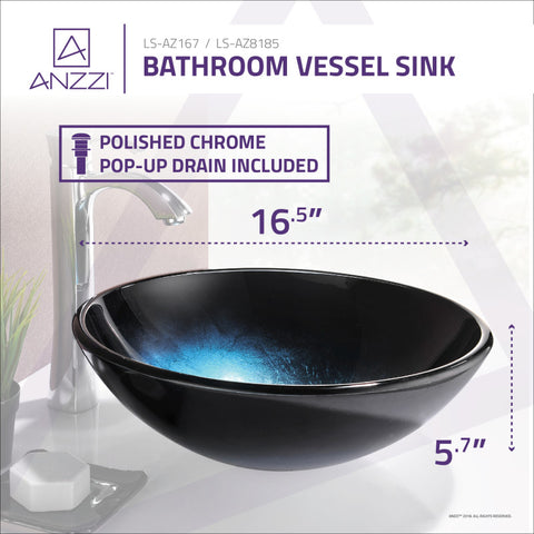 ANZZI Stellar Series Deco-Glass Vessel Sink