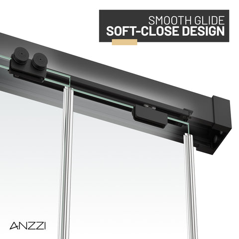 Ward Series Frameless Sliding Shower Door in Various colors with Tempered Clear Glass