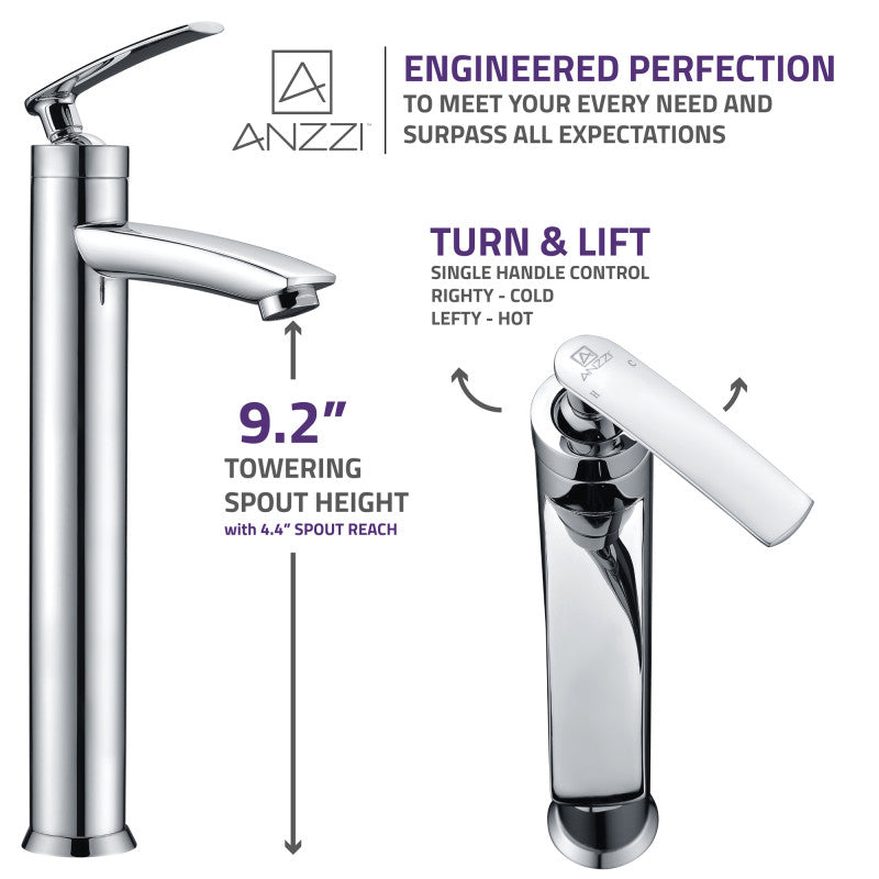 L-AZ073 - ANZZI Fifth Single Hole Single-Handle Bathroom Faucet in 