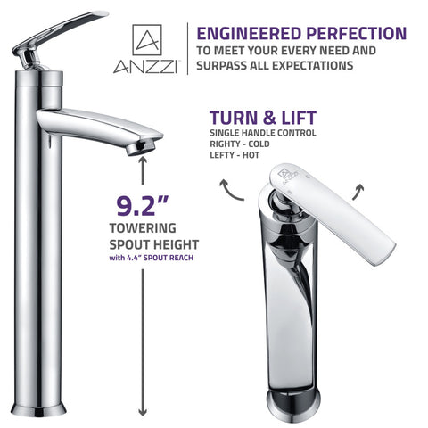 ANZZI Fifth Single Hole Single-Handle Bathroom Faucet