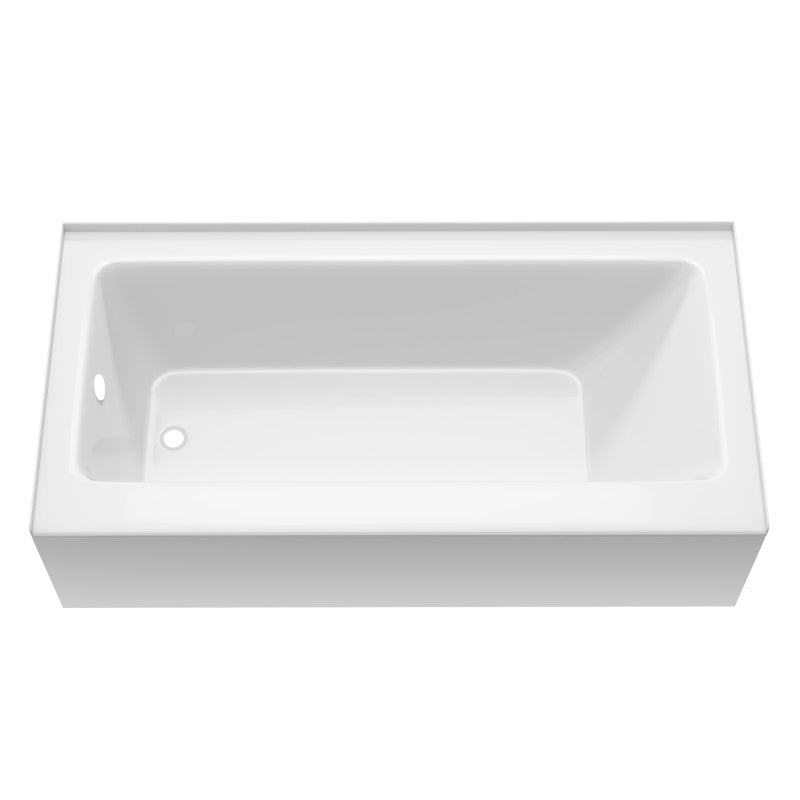 ANZZI Saba 60 in. Left Drain Soaking Front Skirted Bathtub in White