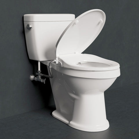 TL-MBSRN201WH - ANZZI Troy Series Non-Electric Bidet Seat for Toilets in White with Dual Nozzle, Built-In Side Lever and Soft Close