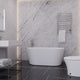 Chand Series 55 in. x 30 in. Flat Bottom Acrylic Freestanding Soaking Bathtub with Center Drain in Glossy White