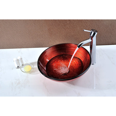 LS-AZ8108 - ANZZI Oau Series Deco-Glass Vessel Sink in Lustrous Red