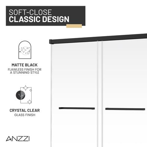 Ward Series Frameless Sliding Shower Door in Various colors with Tempered Clear Glass