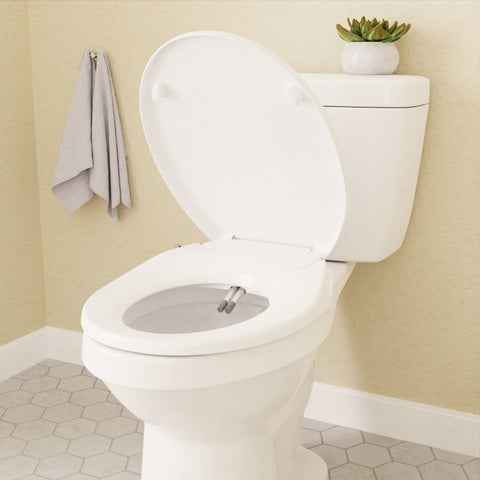 Hal Series Non-Electric Bidet Seat for Elongated Toilet with Dual Nozzle, Built-In Side Lever and Soft Close