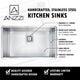 ANZZI Vanguard Undermount Stainless Steel 30 in. 0-Hole Single Bowl Kitchen Sink in Brushed Satin