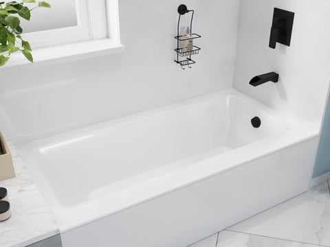 Saba 60 in. Right Drain Soaking Front Skirted Bathtub in White