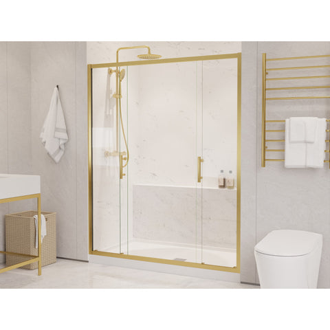 SD-AZ15-01BG - ANZZI Enchant 70-in. x 60.4-in. Framed Sliding Shower Door in Brushed Gold