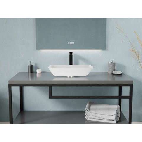 ANZZI Innovio Rectangle Glass Vessel Bathroom Sink