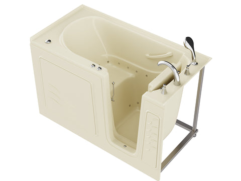 ANZZI Coupe Series 30 in. x 60 in. Right Drain Quick Fill Walk-In Air Tub in Biscuit