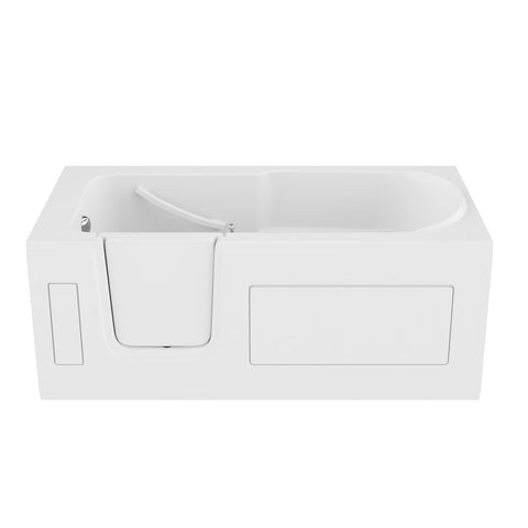 ANZZI 30 in. x 60 in. Left Drain Step-In Walk-In Soaking Tub with Low Entry Threshold in White