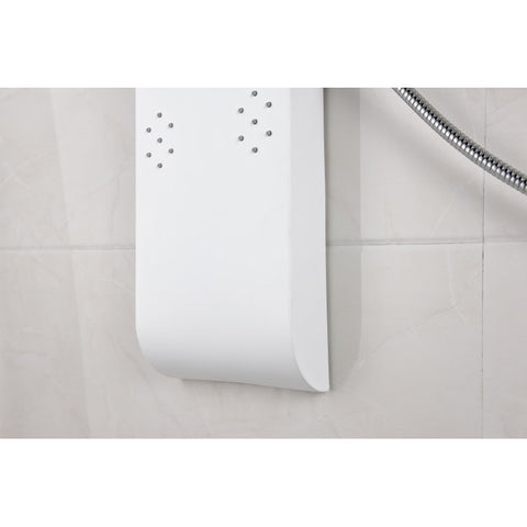 ANZZI Swan 64 in. 6-Jetted Full Body Shower Panel with Heavy Rain Shower and Spray Wand in White