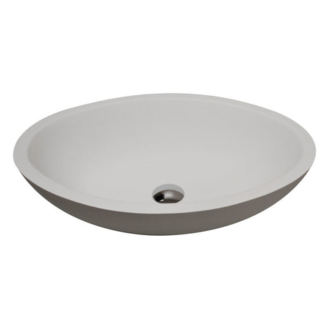 ANZZI 1-Piece Solid Surface Vessel Sink with Pop Up Drain in Matte White