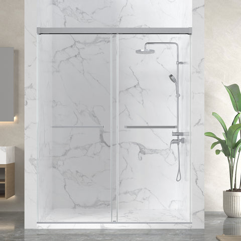Ward Series Frameless Sliding Shower Door in Various colors with Tempered Clear Glass