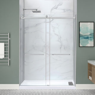 Kahn Series 60 in. x 36 in. Extra-Deep ANR Alcove Shower Base and Frameless Sliding Shower Door Combo