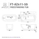 Britt 59 in. Acrylic Flatbottom Freestanding Bathtub