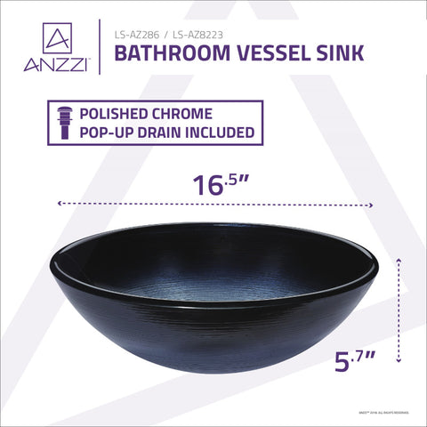 ANZZI Gardena Series Deco-Glass Vessel Sink