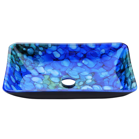 Voce Series Deco-Glass Vessel Sink in Lustrous Blue Voce Series Deco-Glass Vessel Sink in Lustrous Blue