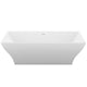 ANZZI Kayenge 5.9 ft. Solid Surface Center Drain Freestanding Bathtub in Matte White