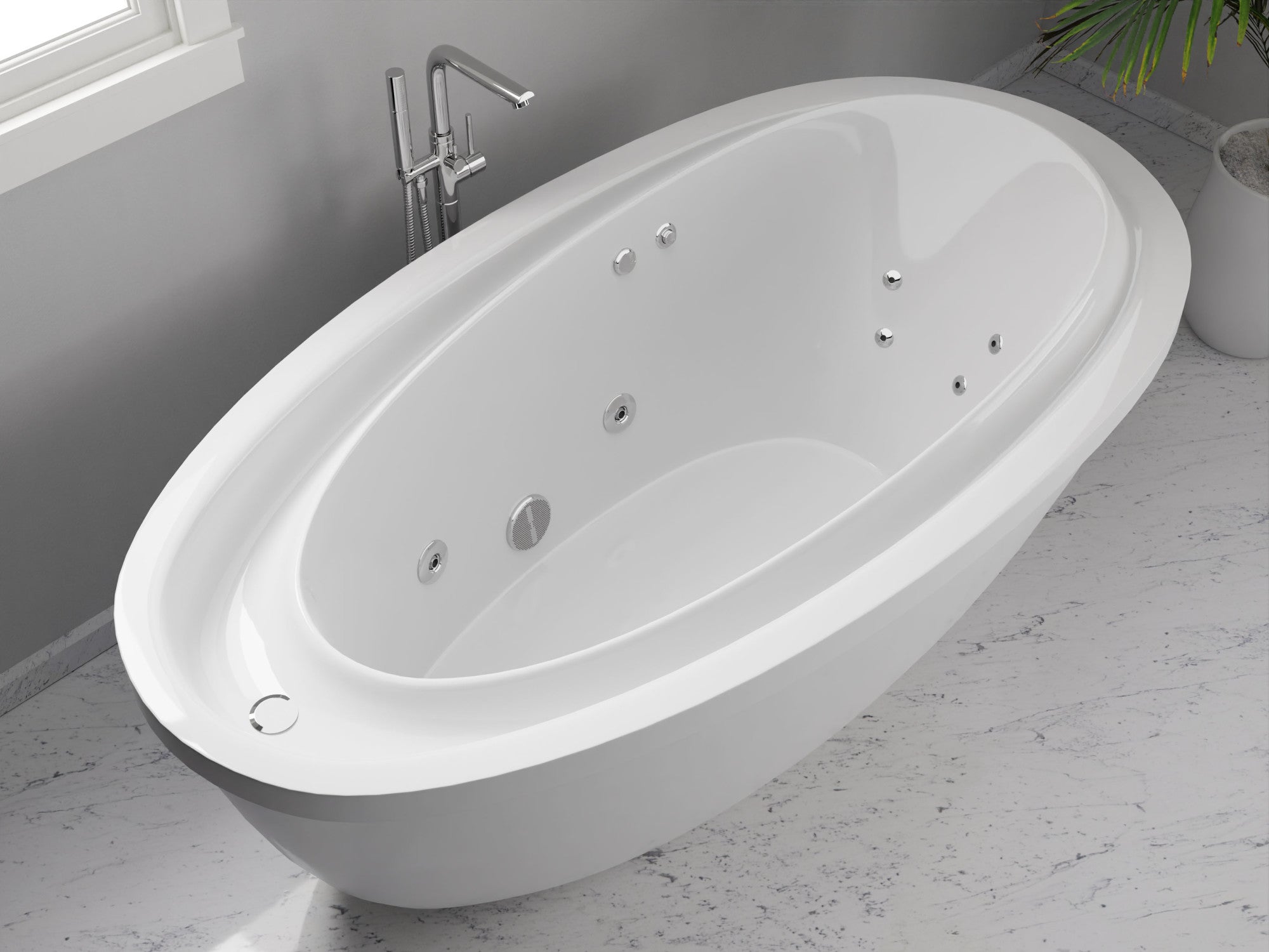 トップス tub Hydro Systems 44-in x 74-in White Acrylic Oval Drop-In and