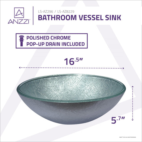 ANZZI Gardena Series Deco-Glass Vessel Sink