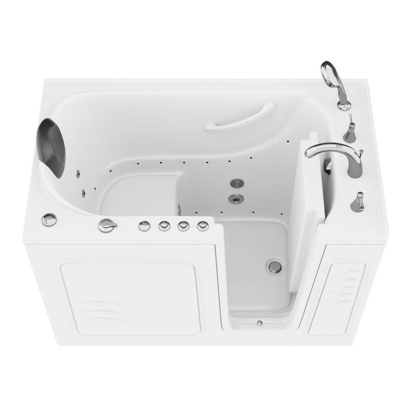 ANZZI 30 in. x 53 in. Right Drain Quick Fill Walk-In Whirlpool and Air Tub  with Powered Fast Drain in White