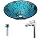 Key Series Deco-Glass Vessel Sink with Crown Faucet