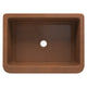 Florina Farmhouse Handmade Copper 30 in. 0-Hole Single Bowl Kitchen Sink with Flower Design Panel
