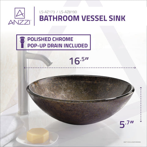 ANZZI Tara Series Deco-Glass Vessel Sink