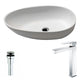 Trident One Piece Solid Surface Vessel Sink with Enti Faucet