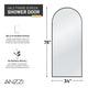 Ember Series 78 in. x 34 in. Framed Arch Fixed Shower Screen Door in Matte Black with 8mm Tempered Clear Glass