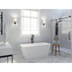 FT-AZ501 - ANZZI Cenere 4.9 ft. Man-Made Stone Center Drain Freestanding Bathtub in Matte White