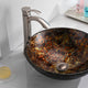Tuasavi Series 17 in. Bathroom Vessel Sink with Scratch-Tough and Stain-Resistant Non-Porous Surface in Brown Glass