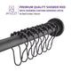 ANZZI Heavy Duty Adjustable Tension Rod (33" to 55" Range), No Drilling Required, Anti-Slip Rubber Ends, Stainless Steel Hooks Included